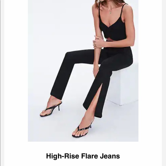 Forever 21 Denim - Forever 21 high flare high rise black jeans